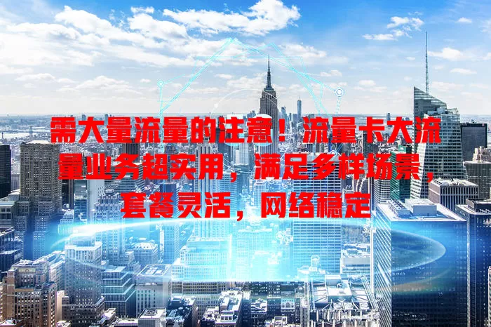 需大量流量的注意！流量卡大流量业务超实用，满足多样场景，套餐灵活，网络稳定