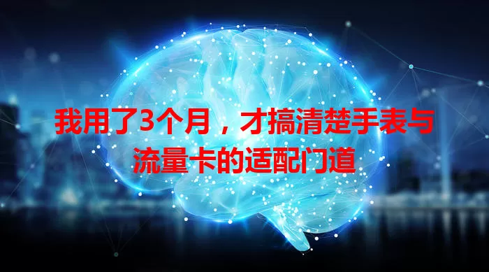 我用了3个月，才搞清楚手表与流量卡的适配门道