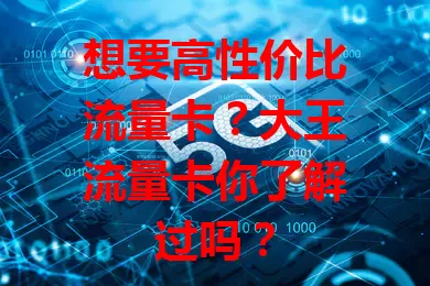 想要高性价比流量卡？大王流量卡你了解过吗？