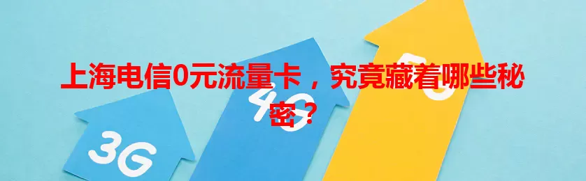 上海电信0元流量卡，究竟藏着哪些秘密？