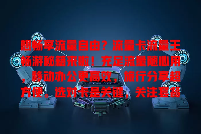 想畅享流量自由？流量卡流量王畅游秘籍来啦！充足流量随心用，移动办公更高效，旅行分享超方便。选对卡是关键，关注套餐等因素，快来开启流量自由美好生活