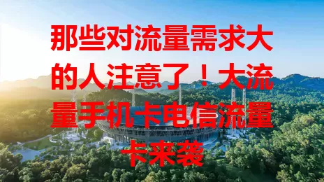 那些对流量需求大的人注意了！大流量手机卡电信流量卡来袭