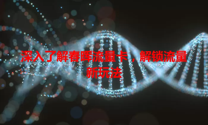 深入了解春晖流量卡，解锁流量新玩法