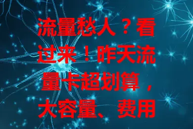 流量愁人？看过来！昨天流量卡超划算，大容量、费用亲民、网络稳，畅享上网乐趣