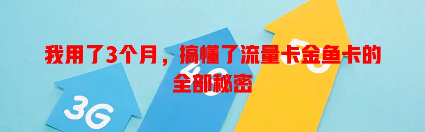 我用了3个月，搞懂了流量卡金鱼卡的全部秘密