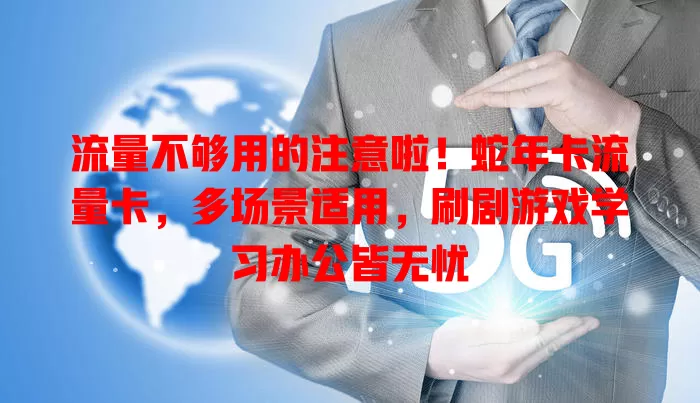 流量不够用的注意啦！蛇年卡流量卡，多场景适用，刷剧游戏学习办公皆无忧