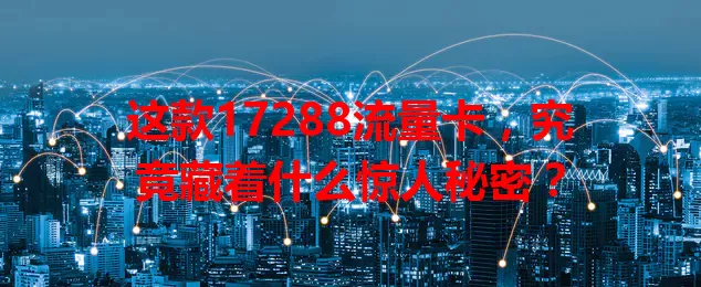 这款17288流量卡，究竟藏着什么惊人秘密？