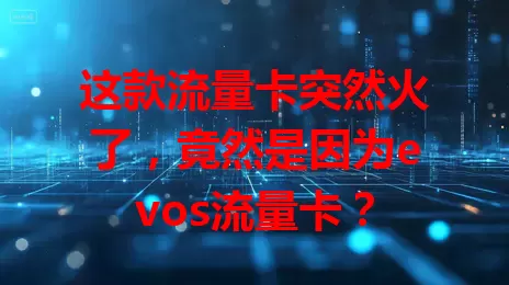 这款流量卡突然火了，竟然是因为evos流量卡？