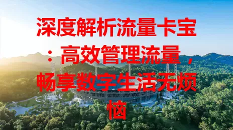 深度解析流量卡宝：高效管理流量，畅享数字生活无烦恼