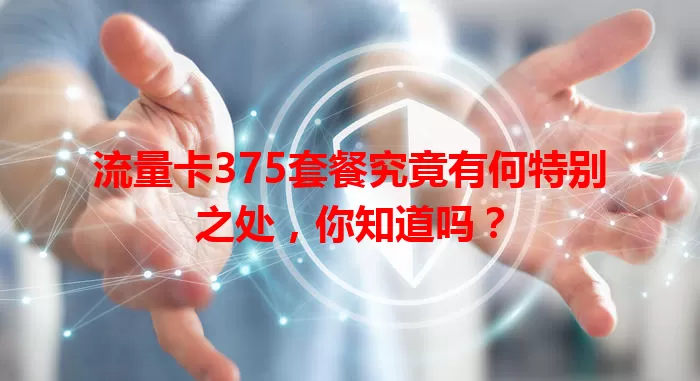 流量卡375套餐究竟有何特别之处，你知道吗？