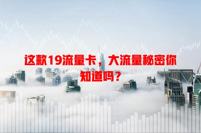 这款19流量卡，大流量秘密你知道吗？