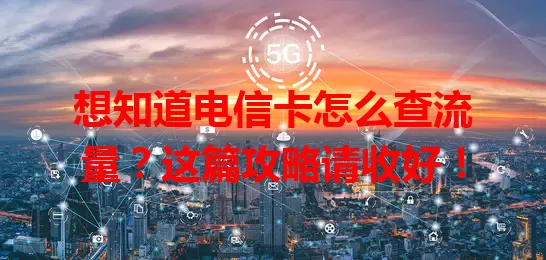 想知道电信卡怎么查流量？这篇攻略请收好！