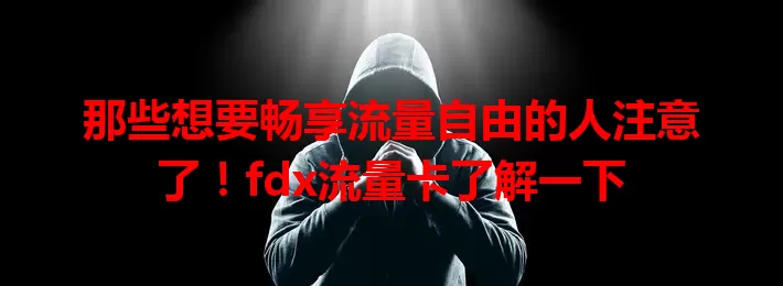 那些想要畅享流量自由的人注意了！fdx流量卡了解一下