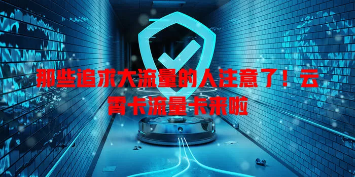 那些追求大流量的人注意了！云霄卡流量卡来啦