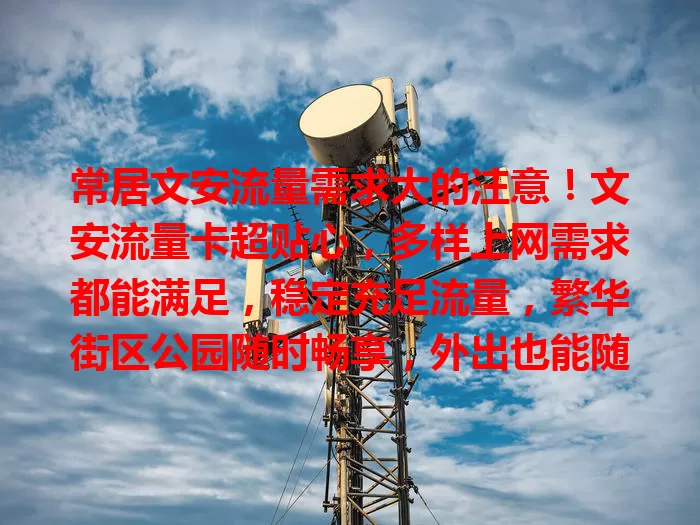 常居文安流量需求大的注意！文安流量卡超贴心，多样上网需求都能满足，稳定充足流量，繁华街区公园随时畅享，外出也能随时联系，套餐多样无流量费担忧，快关注开启精彩数字之旅！