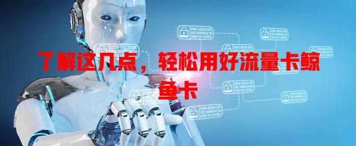了解这几点，轻松用好流量卡鲸鱼卡