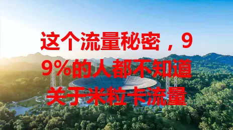 这个流量秘密，99%的人都不知道关于米粒卡流量
