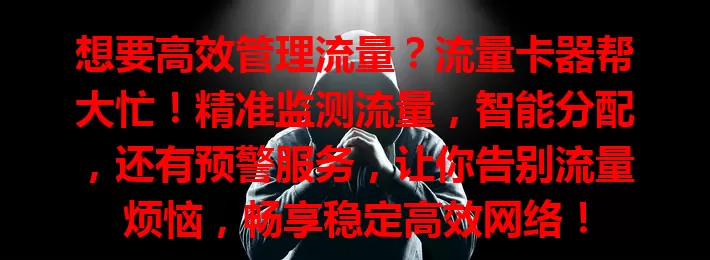 想要高效管理流量？流量卡器帮大忙！精准监测流量，智能分配，还有预警服务，让你告别流量烦恼，畅享稳定高效网络！