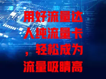 用好流量达人纯流量卡，轻松成为流量吸睛高手