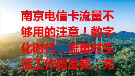 南京电信卡流量不够用的注意！数字化时代，流量对生活工作超重要，充值很关键，方式便捷，别让流量不足影响生活，快重视起来畅享数字生活