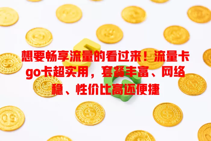 想要畅享流量的看过来！流量卡go卡超实用，套餐丰富、网络稳、性价比高还便捷