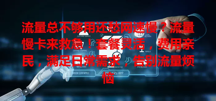 流量总不够用还愁网速慢？流量慢卡来救急！套餐灵活，费用亲民，满足日常需求，告别流量烦恼