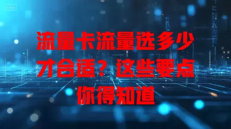 流量卡流量选多少才合适？这些要点你得知道