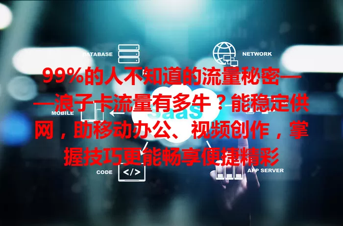 99%的人不知道的流量秘密——浪子卡流量有多牛？能稳定供网，助移动办公、视频创作，掌握技巧更能畅享便捷精彩