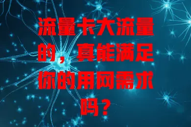 流量卡大流量的，真能满足你的用网需求吗？