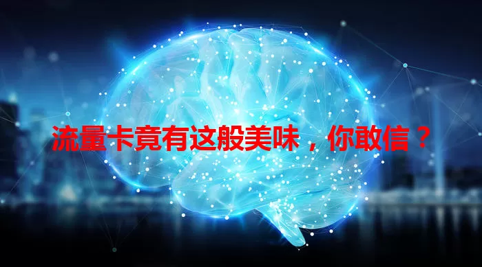 流量卡竟有这般美味，你敢信？