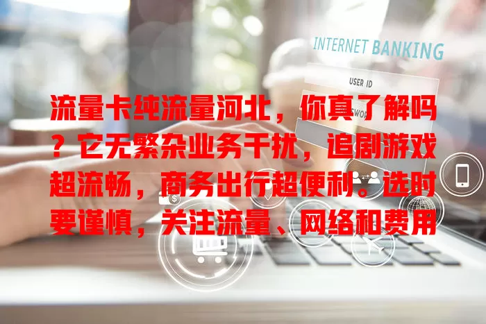 流量卡纯流量河北，你真了解吗？它无繁杂业务干扰，追剧游戏超流畅，商务出行超便利。选时要谨慎，关注流量、网络和费用。选对就能畅享便捷网络生活
