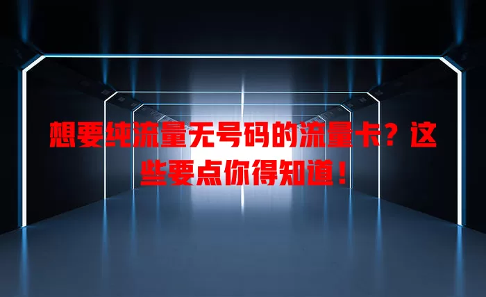 想要纯流量无号码的流量卡？这些要点你得知道！