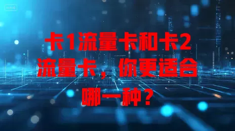卡1流量卡和卡2流量卡，你更适合哪一种？