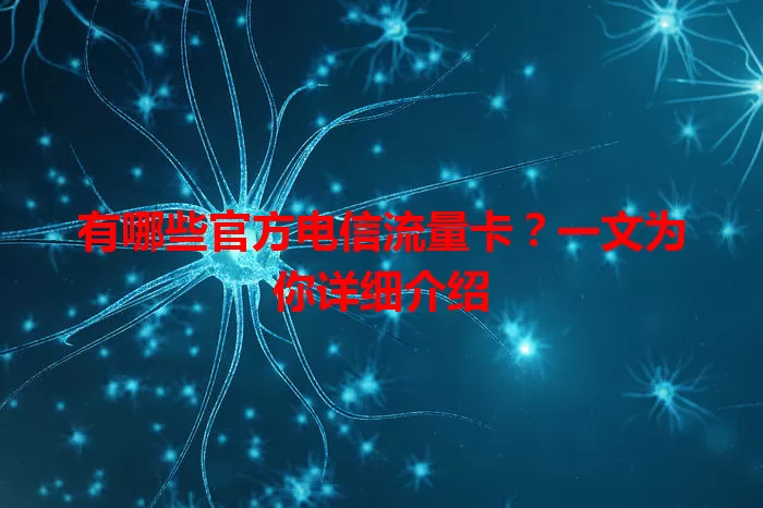 有哪些官方电信流量卡？一文为你详细介绍