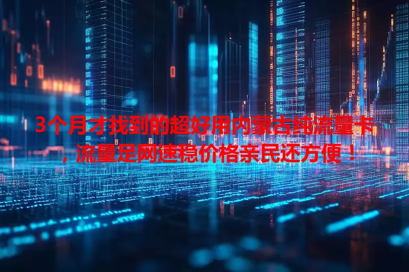 3个月才找到的超好用内蒙古纯流量卡，流量足网速稳价格亲民还方便！