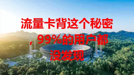 流量卡背这个秘密，99%的用户都没发现