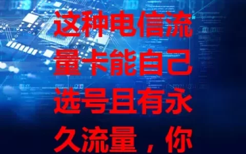 这种电信流量卡能自己选号且有永久流量，你知道吗？