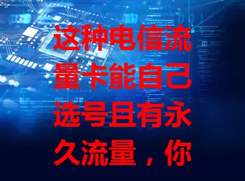 这种电信流量卡能自己选号且有永久流量，你知道吗？