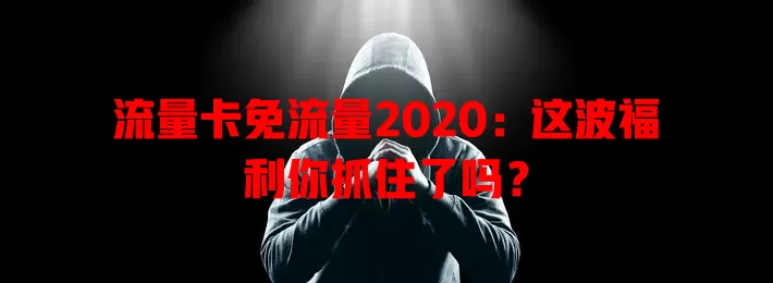 流量卡免流量2020：这波福利你抓住了吗？