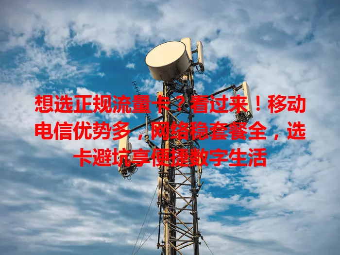 想选正规流量卡？看过来！移动电信优势多，网络稳套餐全，选卡避坑享便捷数字生活
