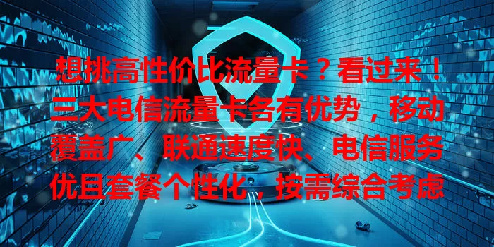 想挑高性价比流量卡？看过来！三大电信流量卡各有优势，移动覆盖广、联通速度快、电信服务优且套餐个性化，按需综合考虑，选最适合自己的，让网络服务生活工作