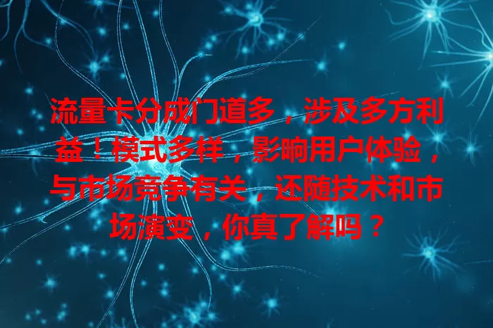 流量卡分成门道多，涉及多方利益！模式多样，影响用户体验，与市场竞争有关，还随技术和市场演变，你真了解吗？