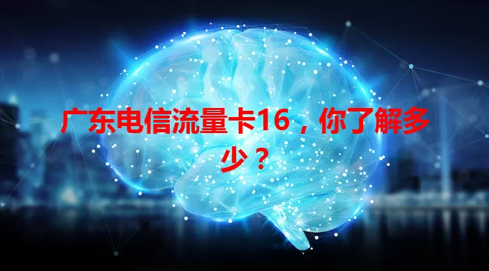 广东电信流量卡16，你了解多少？