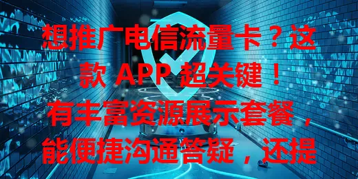 想推广电信流量卡？这款 APP 超关键！有丰富资源展示套餐，能便捷沟通答疑，还提供实时数据反馈，不断更新功能，助推广人员提升业绩！