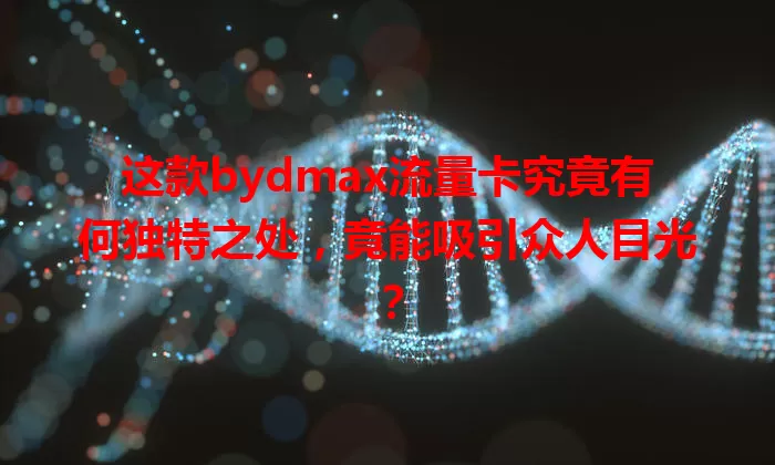这款bydmax流量卡究竟有何独特之处，竟能吸引众人目光？