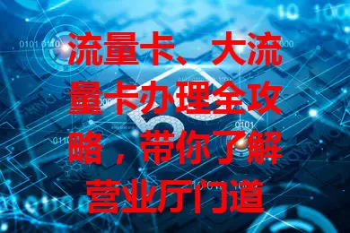流量卡、大流量卡办理全攻略，带你了解营业厅门道