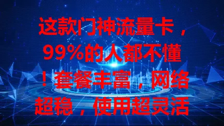 这款门神流量卡，99%的人都不懂！套餐丰富，网络超稳，使用超灵活。选卡注意按流量习惯挑，关注有效期等细节。流量卡中的优质之选，还愁流量的快来看看！