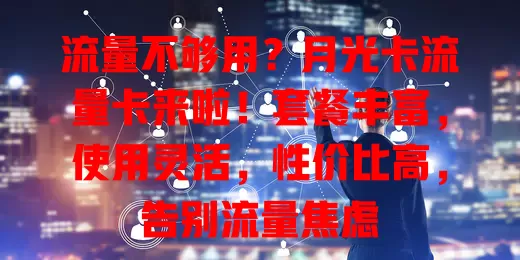 流量不够用？月光卡流量卡来啦！套餐丰富，使用灵活，性价比高，告别流量焦虑