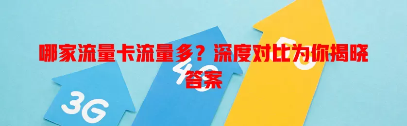哪家流量卡流量多？深度对比为你揭晓答案