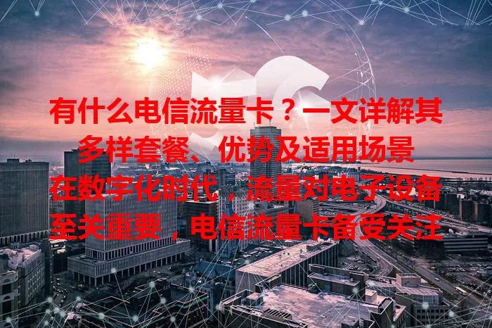 有什么电信流量卡？一文详解其多样套餐、优势及适用场景

在数字化时代，流量对电子设备至关重要，电信流量卡备受关注。它有多种套餐，满足不同流量需求，网络覆盖广、速度快，能让用户依自身情况选适合的卡，畅享便捷网络生活。